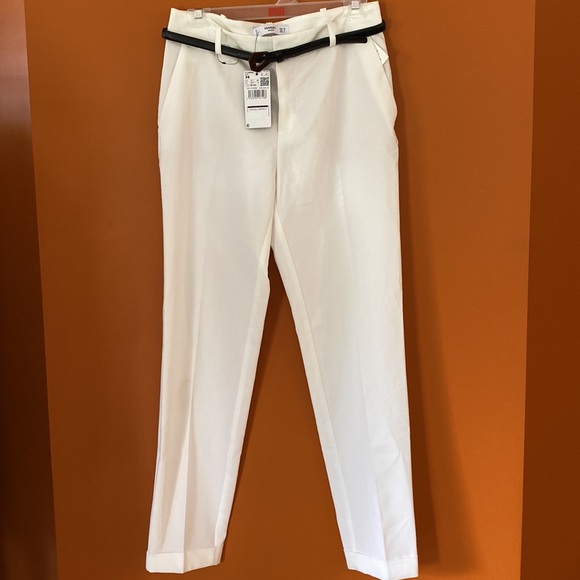 Mango ladies, creamy white dress, pant in size 4 with cuffed hem. - Picture 2 of 10